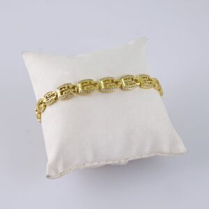 B1295 Women’s Bracelet – Pulseras Dama – Zircon Stone – 14K Real Color
