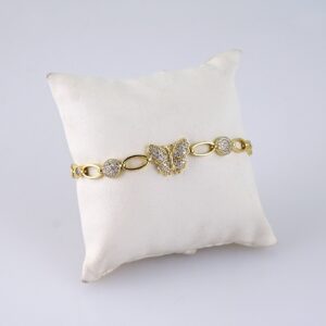B1296 Women’s Bracelet – Pulseras Dama – Zircon Stone – 14K Real Color