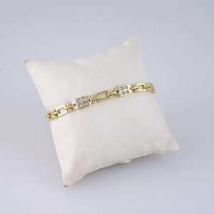 B1298 Women’s Bracelet – Pulseras Dama – Zircon Stone – 14K Real Color