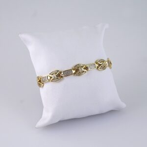 B1299 Women’s Bracelet – Pulseras Dama – Zircon Stone – 14K Real Color
