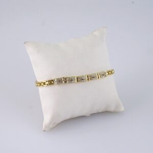 B1300 Women’s Bracelet – Pulseras Dama – Zircon Stone – 14K Real Color