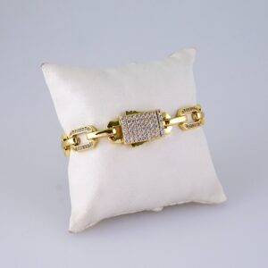 B1303 Women’s Bracelet – Pulseras Dama – Zircon Stone – 14K Real Color