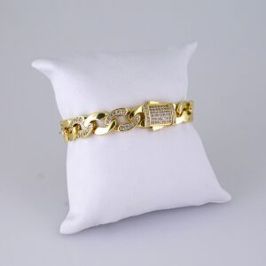 B1304 Women’s Bracelet – Pulseras Dama – Zircon Stone – 14K Real Color