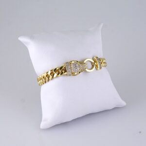 B1305 Women’s Bracelet – Pulseras Dama – Zircon Stone – 14K Real Color