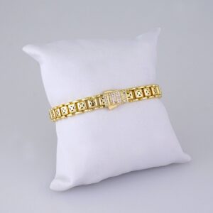 B1310 Bracelet – Pulseras/ Zircon Stone – 14K Real Color