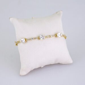 B1317 Women’s Bracelet – Pulseras Dama – Zircon Stone – 14K Real Color