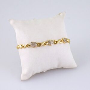 B1321 Women’s Bracelet – Pulseras Dama – Zircon Stone – 14K Real Color
