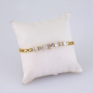 B1323 Women’s Bracelet – Pulseras Dama – Zircon Stone – 14K Real Color