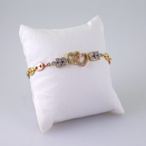 Woman Bracelets/ Pulseras Dama/ Zircon Stone/ Three Tone// B1088