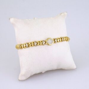 B1326 Women’s Bracelet – Pulseras Dama – Zircon Stone – 14K Real Color