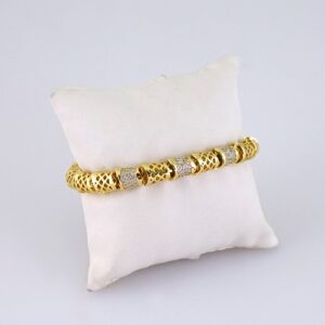 B1330 Bracelet – Pulseras/ Zircon Stone – 14K Real Color