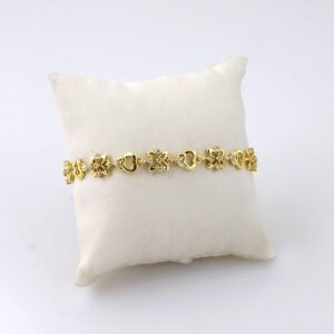 B1332 Women’s Bracelet – Pulseras Dama – Zircon Stone – 14K Real Color