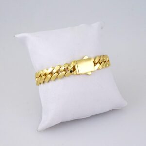 B1335 Bracelet – Pulseras/Plain/ 14K Real Color/10MM
