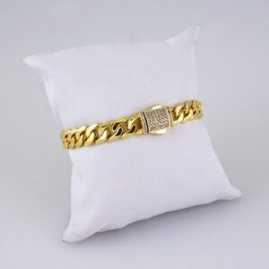 B1336 Bracelet – Pulseras/ Zircon Stone – 14K Real Color/7MM