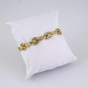 B1339 Women’s Bracelet – Pulseras Dama – Zircon Stone – 14K Real Color