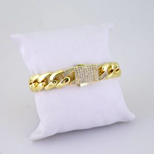 B1347 Bracelet – Pulseras/ Zircon Stone – 14K Real Color/12MM
