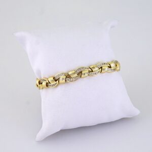 B1348 Bracelet – Pulseras/ Zircon Stone – 14K Real Color