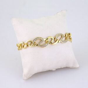 B1352 Bracelet – Pulseras/ Zircon Stone – 14K Real Color