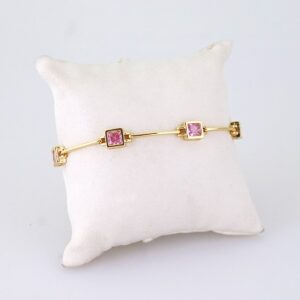 B1370 Bracelet Pulseras 14K Real Color Pink