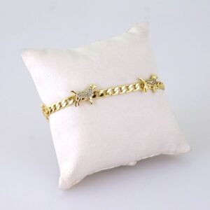 B1375 Bracelet  Pulseras  Zircon Stone  14K Real Color