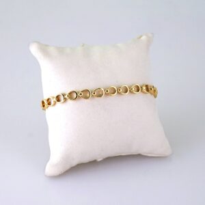 B1376 Bracelet  Pulseras  Plain  14K Real Color