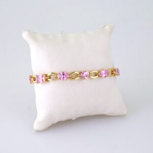 B1377 Bracelet  Pulseras  14K Real Color  Pink