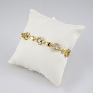 Bracelets Woman/ Pulseras mujer/  Zircon Stone/ 14K Real Color// B174