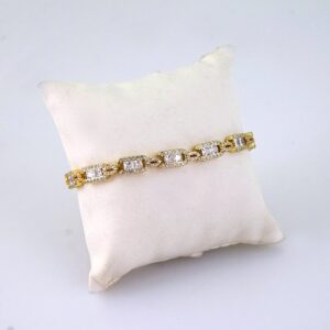 B1363 Bracelet  Pulseras  Zircon Stone  14K Real Color
