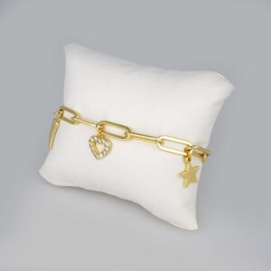 Bracelets Woman/ Pulseras Dama/ Zircon Stone/14K Real Color// B275