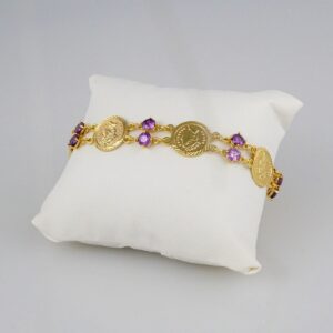 Bracelets Woman/ Pulseras Dama/ Zircon Stone/14K Real Color// B316