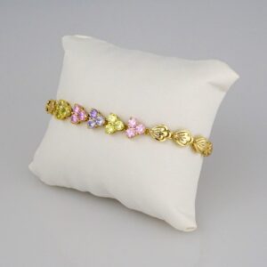 Bracelets Woman/ Manillas Mujer/  14K Real Color/  Zircon Stone// B322