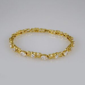 Bracelets Woman/ Pulseras Dama/ Zircon Stone/ 14K Real Color// B390