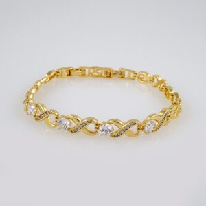 Bracelets Woman/ Pulseras Dama/ Zircon Stone/ 14K Real Color// B396