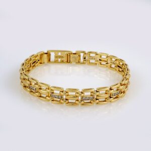 Bracelets Woman/ Manillas Mujer/  14K Real Color/  Zircon Stone// B403