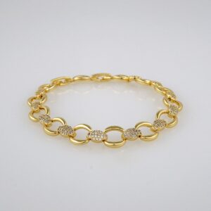 Bracelets Woman/ Pulseras mujer/   Zircon Stone/  14K Real Color// B423