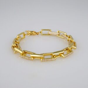 Bracelets Women/ Pulseras Dama/  Zircon Stone/  14K Real Color// B445