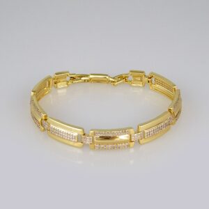 Bracelets Women/ Pulseras Dama/  Zircon Stone/  14K Real Color// B447