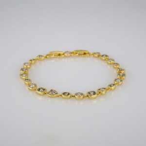 Bracelets Women/ Pulseras Dama/  Zircon Stone/  14K Real Color// B451