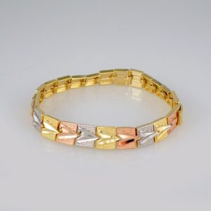 Bracelets Women/ Pulseras Dama/  ThreeTone/  14K Real Color// B457