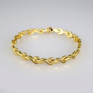 Bracelets Women/ Manillas Mujer/  14K Real Color/  Zircon Stone// B466