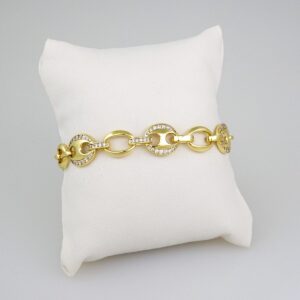 Woman Bracelets/ Pulseras Dama/  Zircon Stone/ 14K Real Color// B509