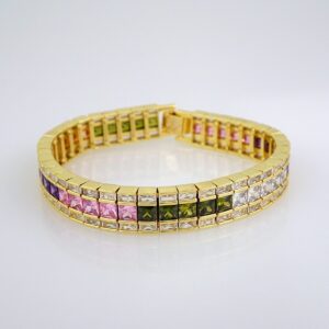 Woman Bracelets/ Pulseras Dama/  Zircon Stone/ 14K Real Color// B512