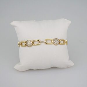 Women Bracelets/ Pulseras Dama/ Zircon Stone/ 14K Real Color// B601