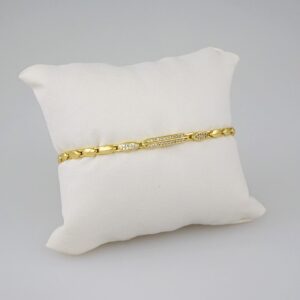 Women Bracelets/ Pulseras Dama/  Zircon Stone/  14K Real Color// B589
