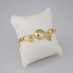 Women Bracelets/ Pulseras Dama/ Zircon Stone/ 14K Real Color// B603