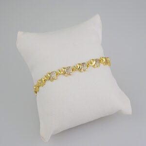 Women Bracelets/ Pulseras Dama/ Zircon Stone/ 14K Real Color// B606