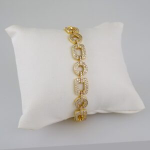 Women Bracelets/ Pulseras Dama/ Zircon Stone/ 14K Real Color// B611