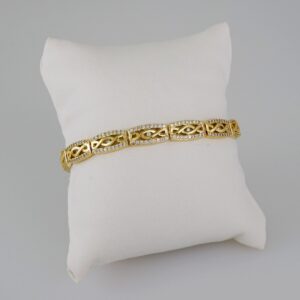 Women Bracelets/ Pulseras Dama/ Zircon Stone/ 14K Real Color// B613