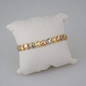 Women Bracelets/ Pulseras Dama/  Zircon Stone/  Three Tone// B691