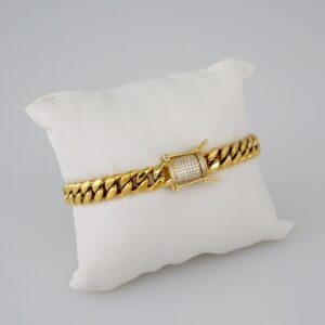 Bracelets/ Pulseras /  Zircon Stone/  14K Real Color/  8mm/ Cierre Original/  Largo 8?// B695